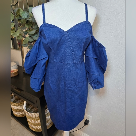 Jealous Tomato Denim Off-Shoulder Dress - Picture 3 of 12